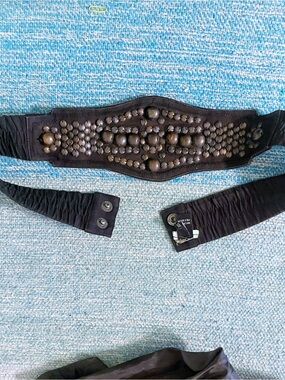Sfera Studded Statement Black Vintage Waist Belt Sz : Small